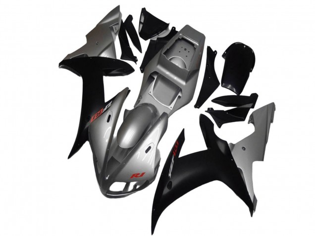 2002-2003 Yamaha YZF R1 Motorcycle Fairings - Silver Matte Black UK