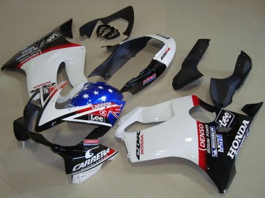 2004-2007 Honda CBR600 F4i Motorcycle Fairings - White Red Blue Glossy Black Star Lee Carrera UK