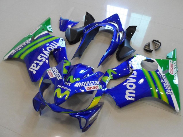 2004-2007 Honda CBR600 F4i Motorcycle Fairings - Blue Green MoviStar Castrol UK