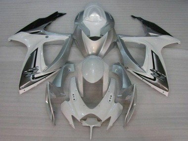 2006-2007 Suzuki GSXR 600/750 Motorcycle Fairings - White Silver UK