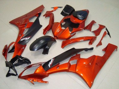 2006-2007 Yamaha YZF R6 Motorcycle Fairing Kits - Orange Matte Black UK