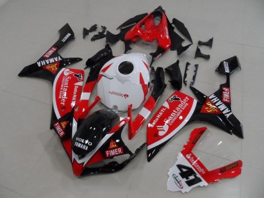 2007-2008 Yamaha YZF R1 Motorcycle Fairings - Red White Black Volvo Fimer Santander UK