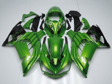 2012-2024 Green Glossy Black Flame White Ninja Kawasaki ZX14R ZZR1400 Motorcycle Fairings UK