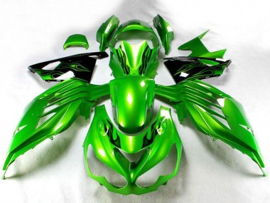 2012-2024 Green Glossy Black Kawasaki ZX14R ZZR1400 Motorcycle Fairing UK