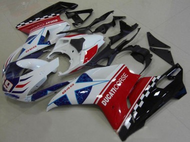2007-2014 Ducati 1098 Motorcycle Fairings - White Red Black Blue Corse 69 UK