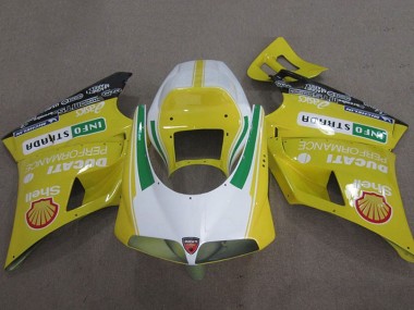 1993-2005 Ducati 748 Motorcycle Fairings - Yellow White Green Shell Info Strrda UK