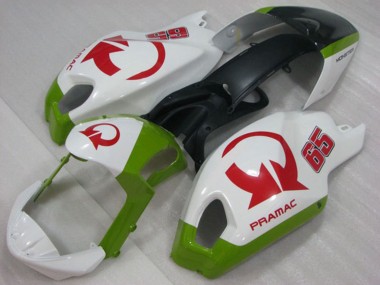 2008-2012 Ducati Monster 696 Motorcycle Fairings - White Green Red Pramac 65 UK