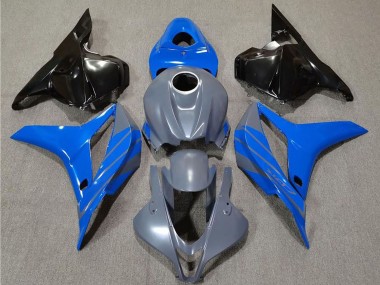 2009-2012 Honda CBR600RR Motorcycle Fairings - Grey Blue Glossy Black UK