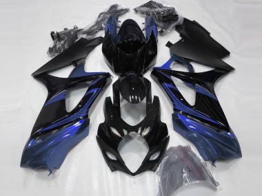 2007-2008 Suzuki GSXR 1000 Motorcycle Fairings - Blue Glossy Black UK