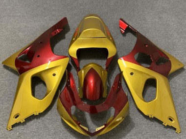 2000-2002 Suzuki GSXR 1000 Motorcycle Fairings - Gold Red UK