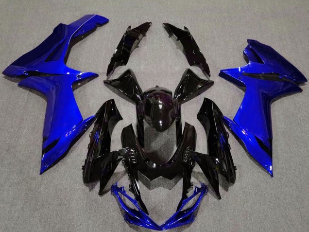 2011-2024 Suzuki GSXR 600 / GSXR 750 Motorcycle Fairing - Blue Glossy Black UK