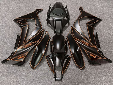 2011-2015 Kawasaki ZX10R Motorcycle Fairings - Matte Black Orange Lining UK