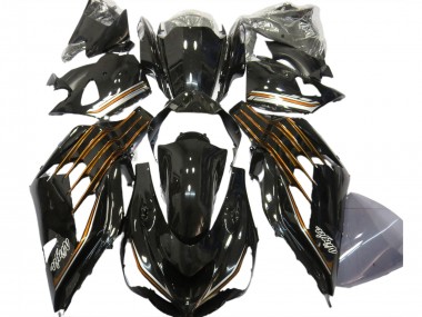 2012-2024 Glossy Black Orange Kawasaki ZX14R ZZR 1400 Motorcycle Fairings UK