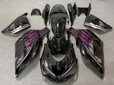2012-2024 Glossy Black Purple Kawasaki ZX14R ZZR 1400 Motorcycle Fairings UK