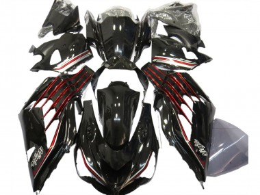 2012-2024 Glossy Black Red Kawasaki ZX14R ZZR 1400 Motorcycle Fairings UK