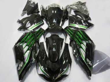 2012-2024 Glossy Black Green Kawasaki ZX14R ZZR 1400 Motorcycle Fairings UK