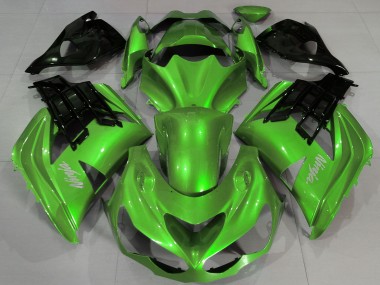 2012-2024 Liquid Green Black Kawasaki ZX14R ZZR 1400 Motorcycle Fairings UK