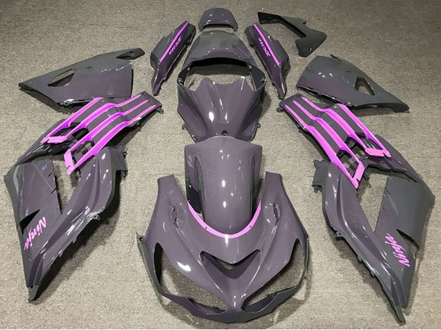 2012-2024 Nardo Grey Pink Kawasaki ZX14R ZZR 1400 Motorcycle Fairings UK