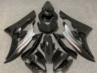 2006-2007 Yamaha R6 Motorcycle Fairings - Glossy Black Silver UK