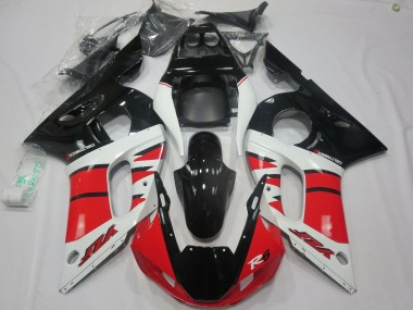 1998-2002 Yamaha R6 Motorcycle Fairings - White Red Glossy Black UK