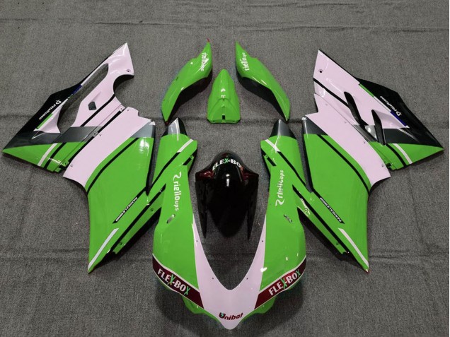 2015-2020 Ducati 959 1299 Motorcycle Fairings - White Green Glossy Black Unibat Flex-Box OEM Style UK