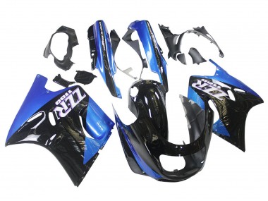 1990-1992 Kawasaki ZZR1100 Motorcycle Fairings - Blue Glossy Black UK