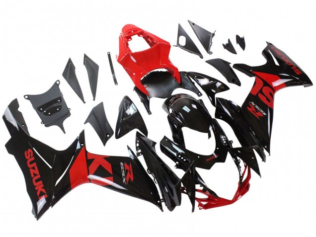 2011-2024 Suzuki GSXR 600 / GSXR 750 Motorcycle Fairing Kits - Red Glossy Black UK