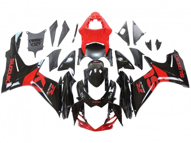 2011-2024 Suzuki GSXR 600 / GSXR 750 Motorcycle Fairing Kits - Red Glossy Black UK
