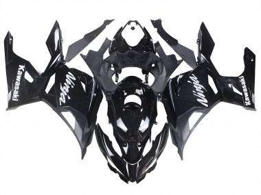 2018-2024 Kawasaki Ninja 400 Motorcycle Fairings - Glossy Black Matte Black White Decals UK