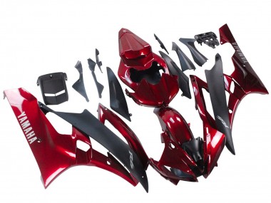 2006-2007 Yamaha YZF 600 R6 Motorcycle Fairing - Red Matte Black UK