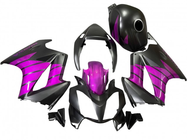2002-2013 Honda VFR 800 Motorcycle Fairings - Purple Matte Black UK