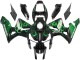 2005-2006 Honda CBR600RR Motorcycle Fairings - Glossy Black Green Flame UK