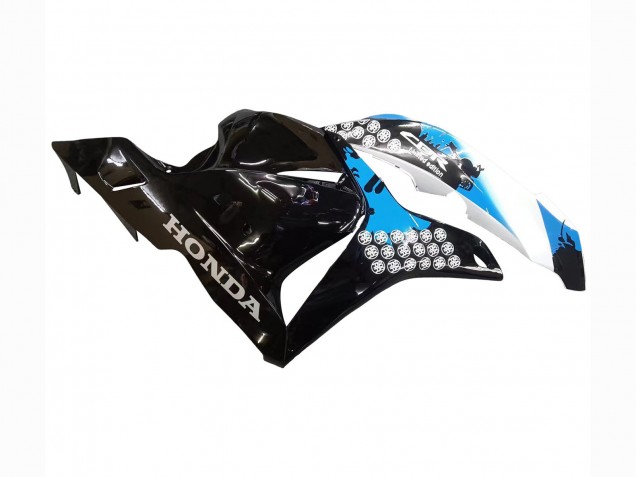 2009-2012 Honda CBR600RR Motorcycle Fairings Kit - White Blue Glossy Black UK