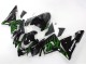2004-2005 Kawasaki ZX10R Motorcycle Fairings - Black with Green Flame Ninja UK