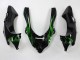 2004-2005 Kawasaki ZX10R Motorcycle Fairings - Black with Green Flame Ninja UK