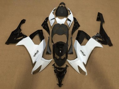 2008-2010 Kawasaki ZX10R Motorcycle Fairings - White Glossy Black UK