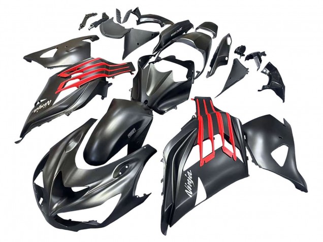 2012-2024 Matte Black Red White Ninja Kawasaki ZX14R ZZR1400 Motorcycle Fairings UK