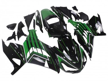 2012-2024 Green Glossy Black Stripe Kawasaki ZX14R ZZR1400 Motorcycle Fairings UK