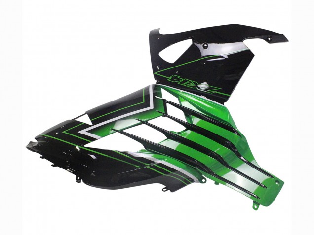 2012-2024 Green Glossy Black Stripe Kawasaki ZX14R ZZR1400 Motorcycle Fairings UK