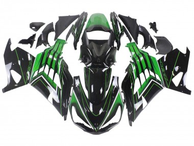 2012-2024 Green Glossy Black Stripe Kawasaki ZX14R ZZR1400 Motorcycle Fairings UK