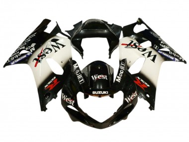 2001-2003 Suzuki GSXR 600 / GSXR 750 Motorcycle Fairings - Glossy Black White West Red UK