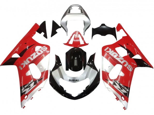 2001-2003 Suzuki GSXR 600 / GSXR 750 Motorcycle Fairing - Red White Glossy Black UK
