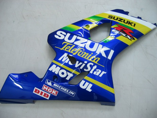 2004-2005 Blue White Yellow Green Telefonica Motul MoviStar Suzuki GSXR 600 / GSXR 750 Motorcycle Fairings UK