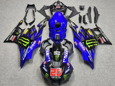2022-2024 Yamaha YZF R3/R25 Motorcycle Fairings - Blue Green Black Monster ENEOS 20 UK