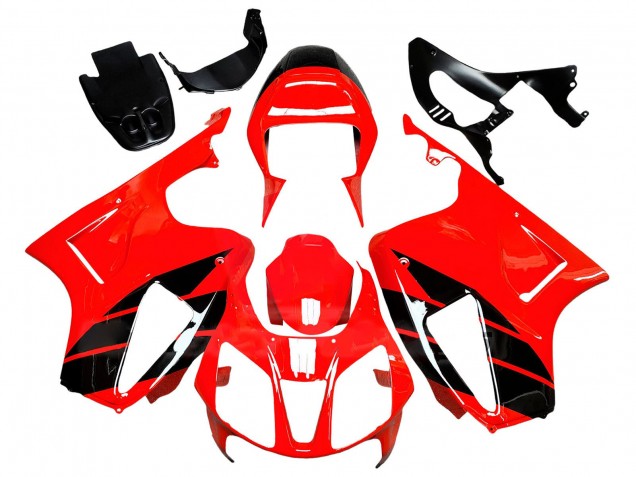 2000-2006 Honda VTR1000 Motorcycle Fairings - Red Glossy Black Stripe UK