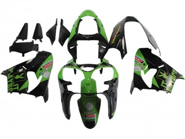 2000-2001 Kawasaki ZX9R Motorcycle Fairings - Green Black Playboy DENSO UK