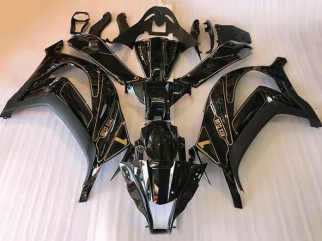 2016-2020 Kawasaki ZX10R Motorcycle Fairings - Glossy Black Gold UK