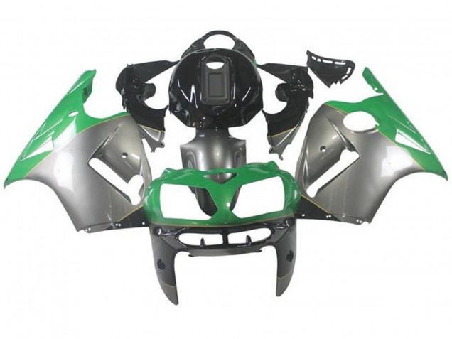 2000-2001 Kawasaki ZX12R Motorcycle Fairings - Silver Green Black UK