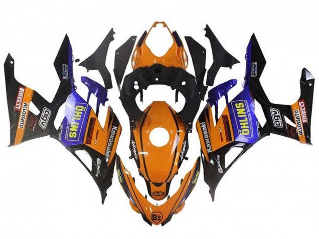 2018-2024 Kawasaki Ninja 400 Motorcycle Fairings - Orange Black Blue Yellow OHLINS UK