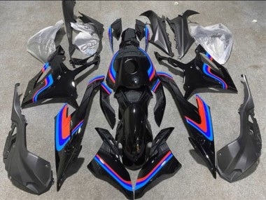 2019-2022 BMW S1000RR Motorcycle Fairings - Black Double Blue Red UK